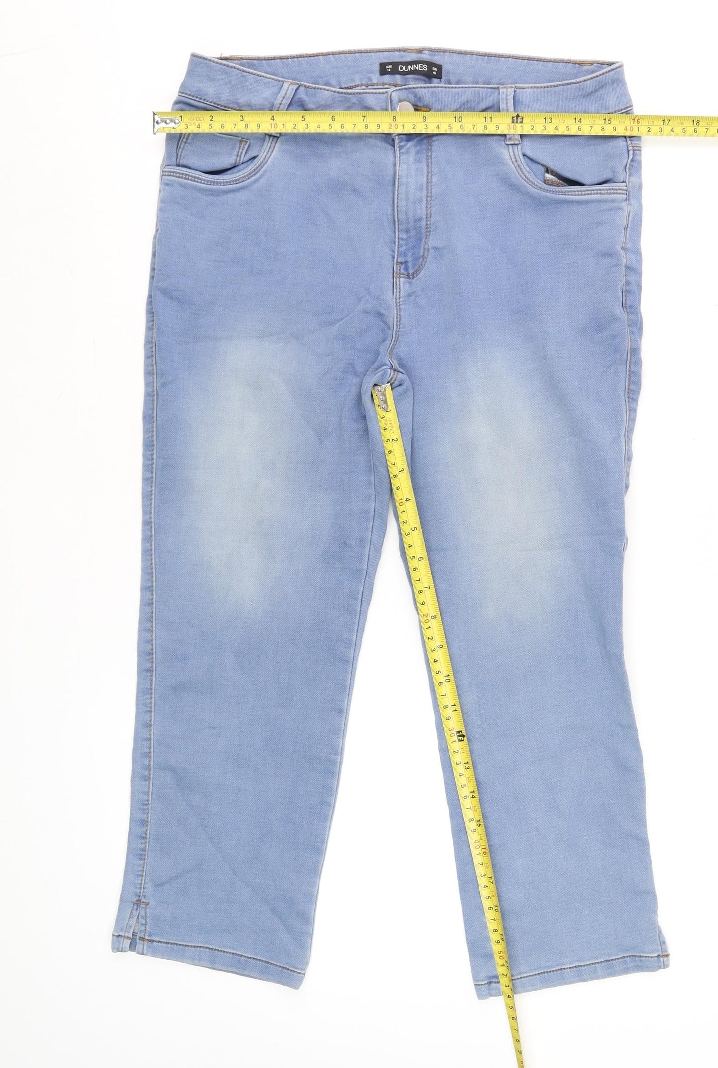 Dunnes Women Blue Size 12 Straight Leg Stretch Denim Jeans