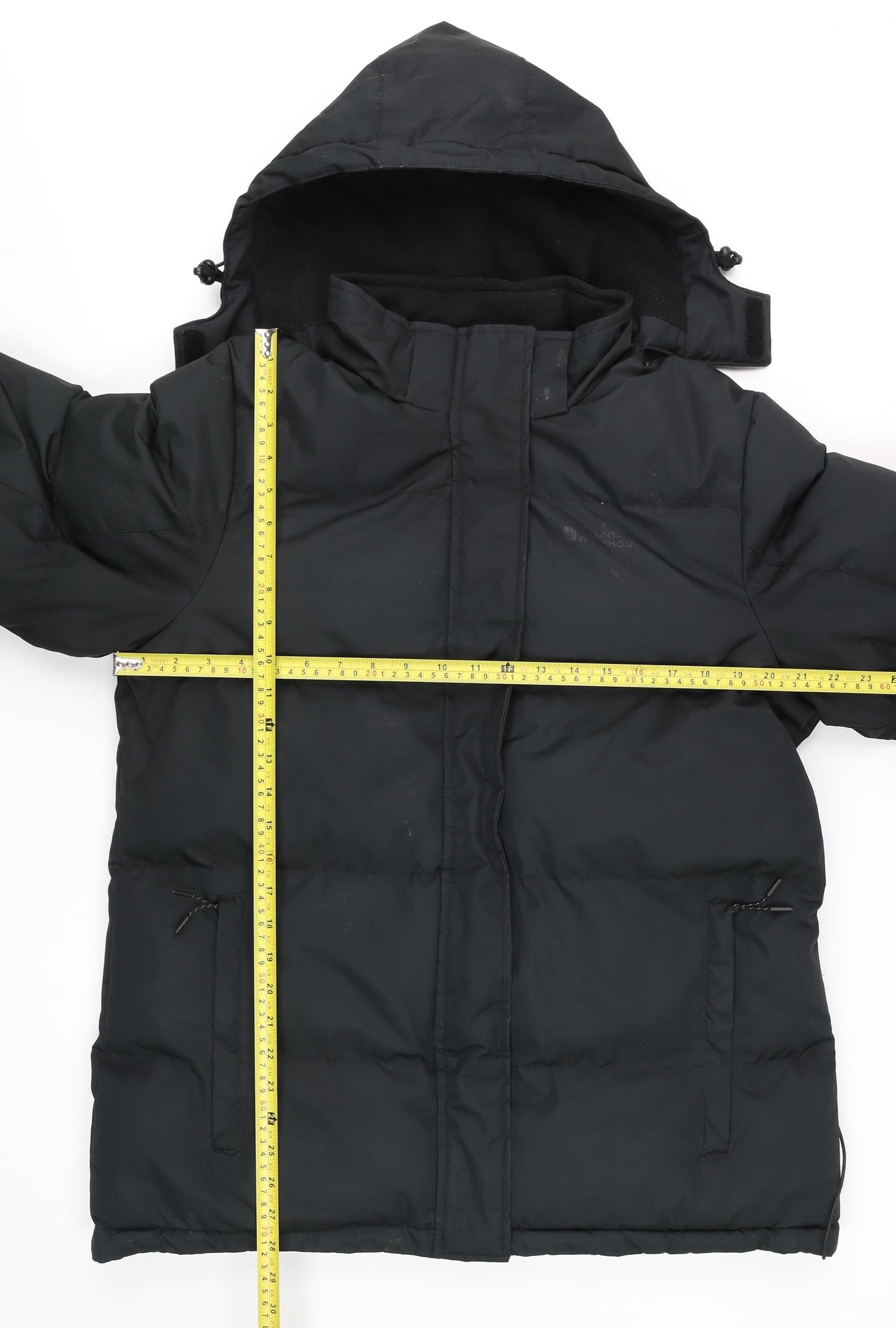 Mountain Warehouse Womens Black Puffer Jacket UK14 Hooded Water Resistant Winter Coat