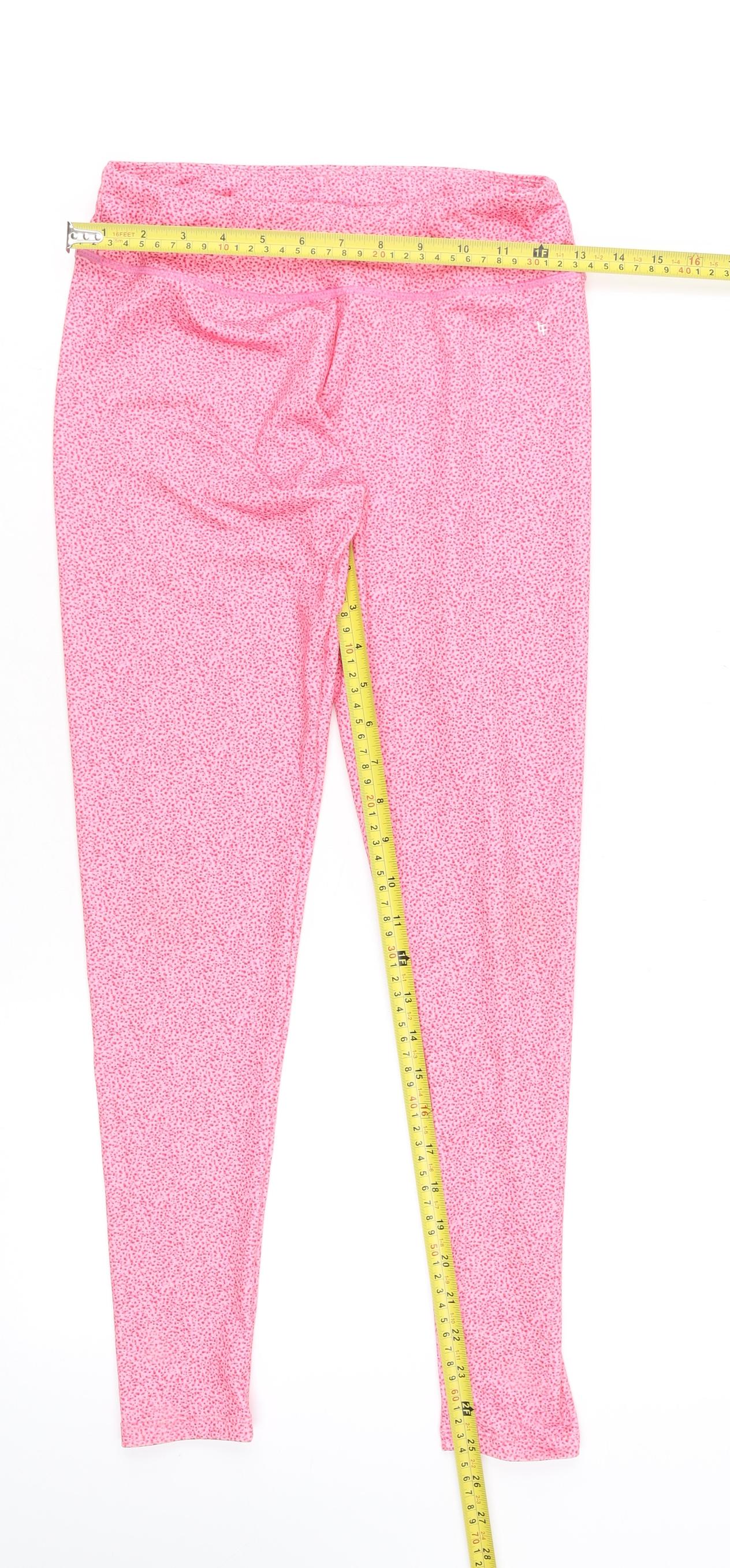 Leigh Tucker Willow Pink Spotted Women's Leggings Size M 25in Waist