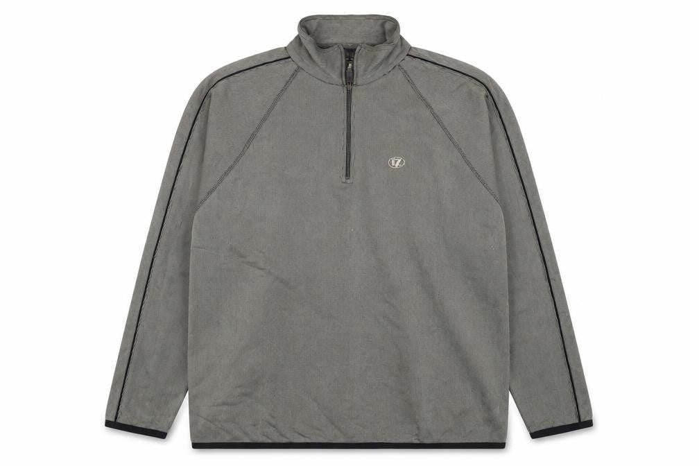 Line 7 Men's Grey 1/2 Zip Long Sleeve Cotton Blend T-Shirt XXL