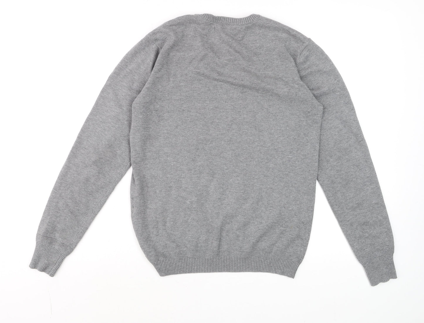 Levi's Men's Grey Slim Fit V-Neck Cotton Jumper Size S