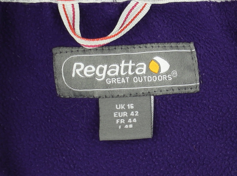 Regatta Women Purple Full Zip Fleece Sweatshirt UK 16 Outdoor Warm Layer