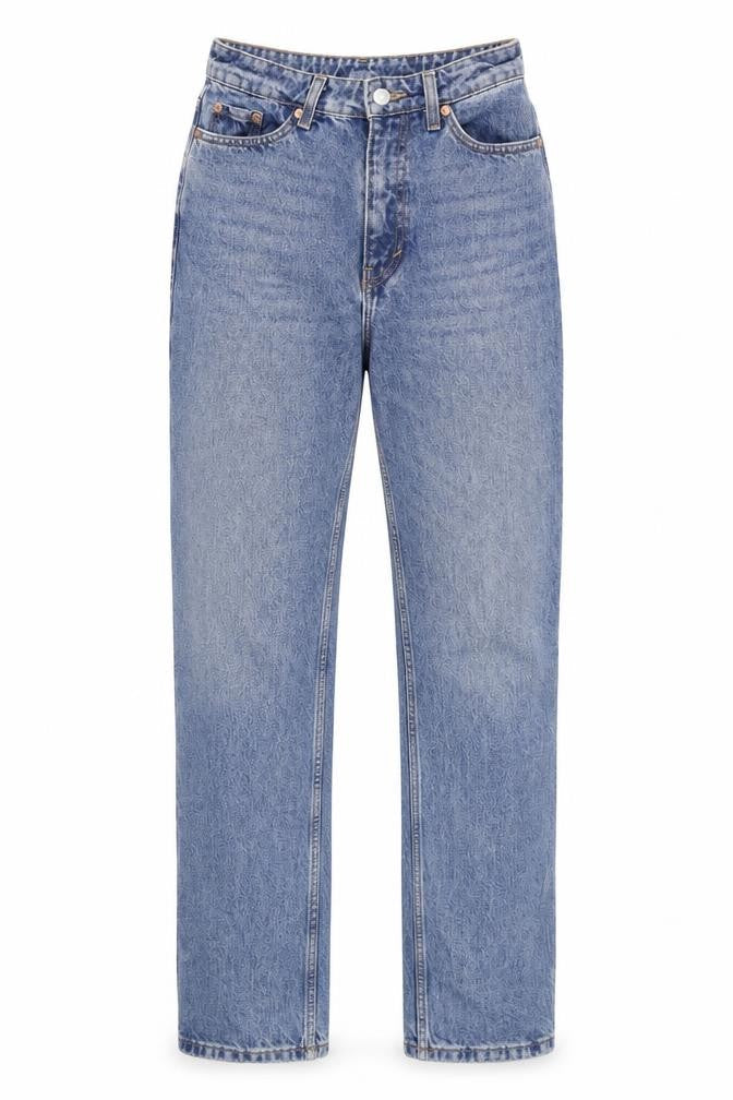Weekday Men's Blue 26/32 Straight High Rise Denim Jeans
