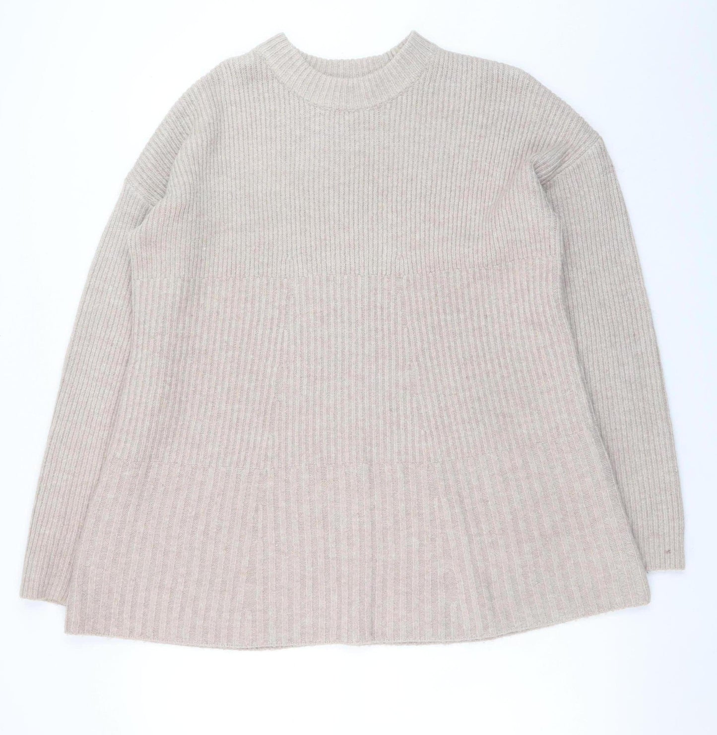 Very Women Beige Size 12 Jumper Dress Long Sleeve Knitwear