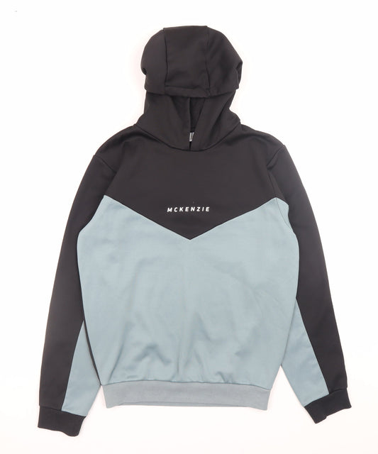 McKenzie Teens Black Pullover Hoodie Jumper Size L Cotton Blend