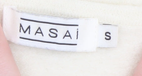 Masai Women Ivory Merino Wool Relaxed Fit Pullover Jumper Size S