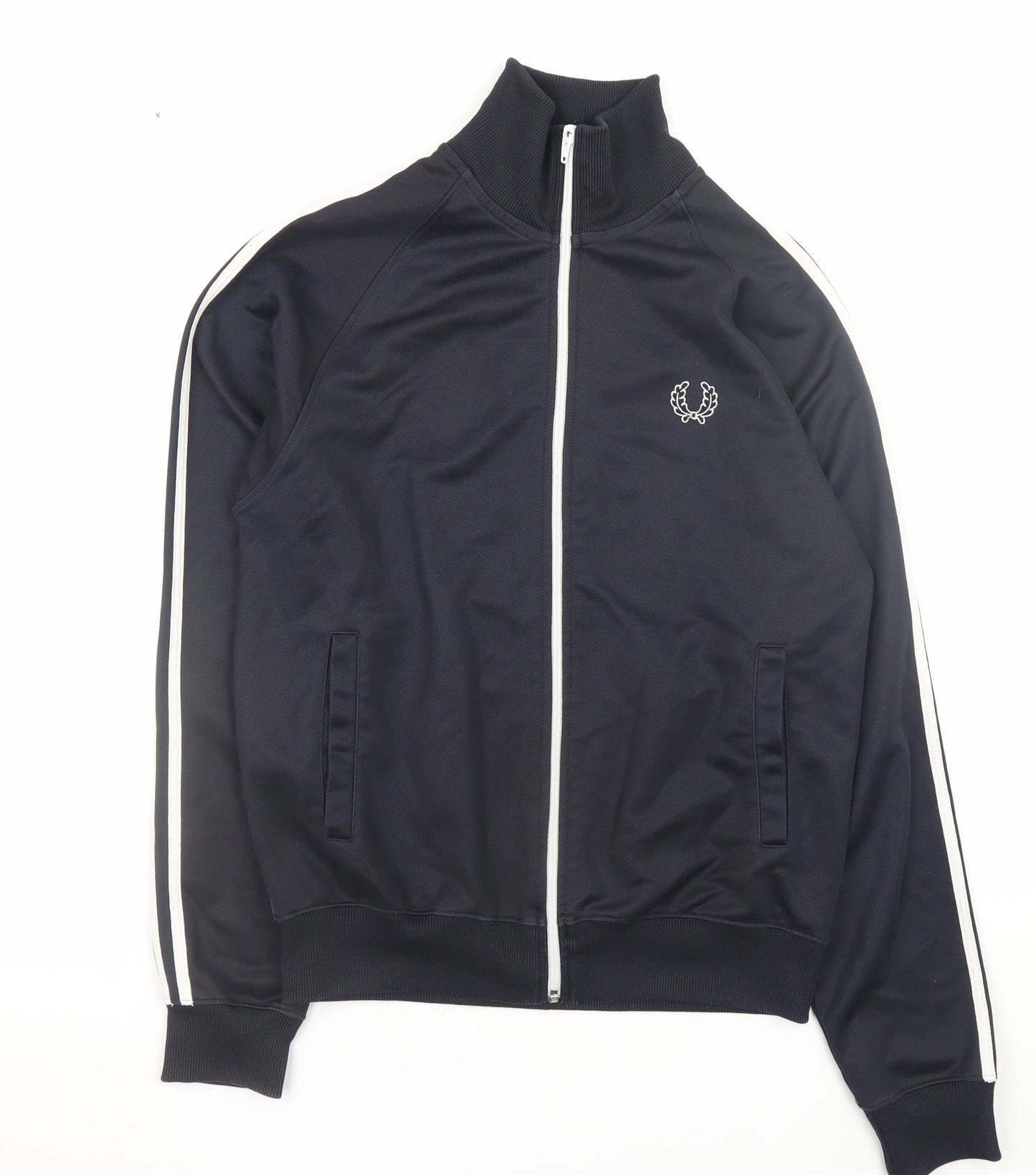 Fred Perry Men’s Navy Blue Small Bomber Track Jacket Retro Style