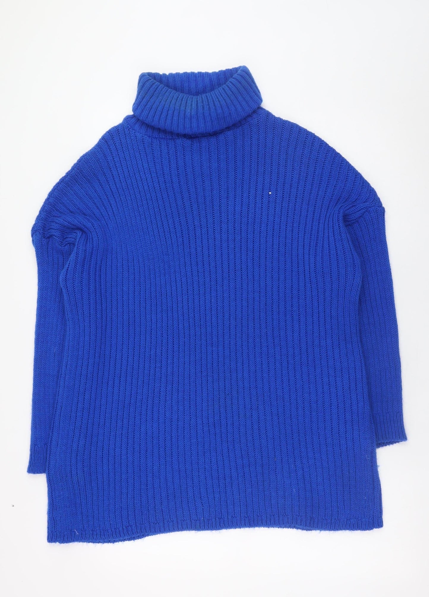 I Saw It First Women’s Blue Roll Neck Chunky Knit Jumper Size 12