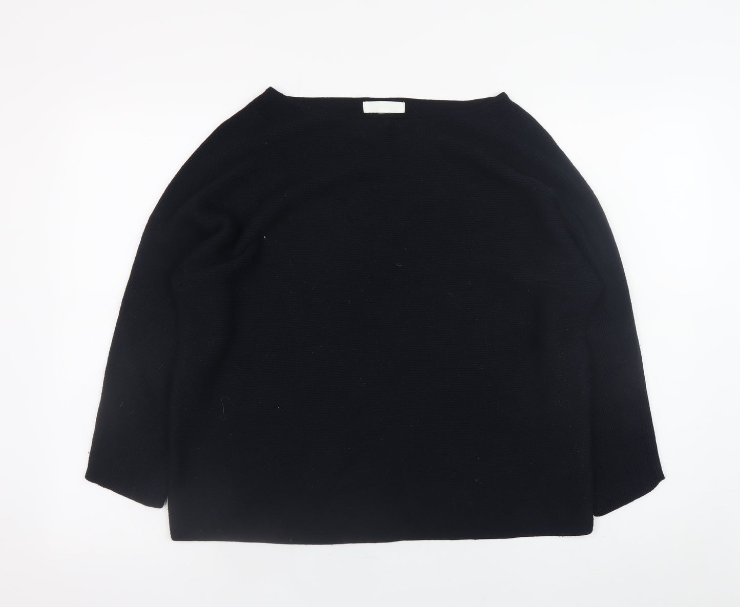 H&M Women’s Black Boat Neck Knit Pullover Jumper Size M