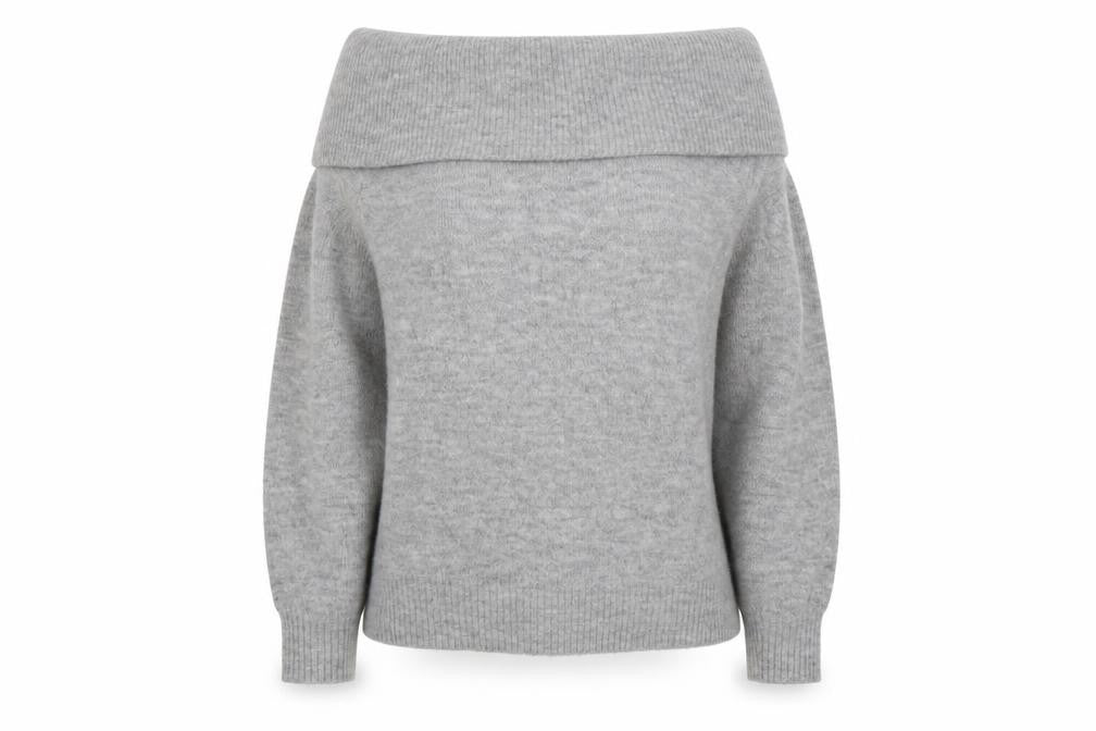 H&M Women’s Grey Cowl Neck Long Sleeve Knit Jumper Size M