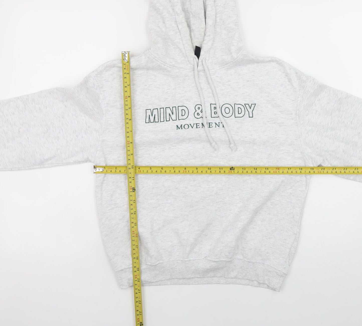 H&M Divided Women’s Grey Mind & Body Hoodie XS Pullover Cotton Blend