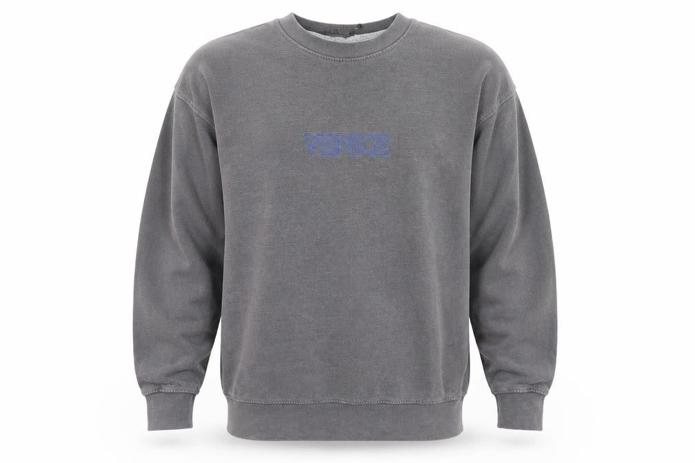PrettyLittleThing Men's Grey Venice Embroidered Pullover Sweatshirt M