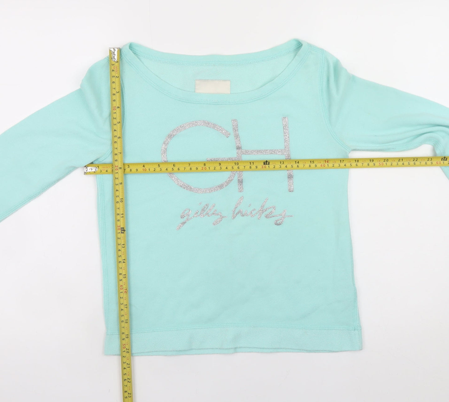 Gilly Hicks Women’s Blue XS Pullover Glitter Logo Sweatshirt