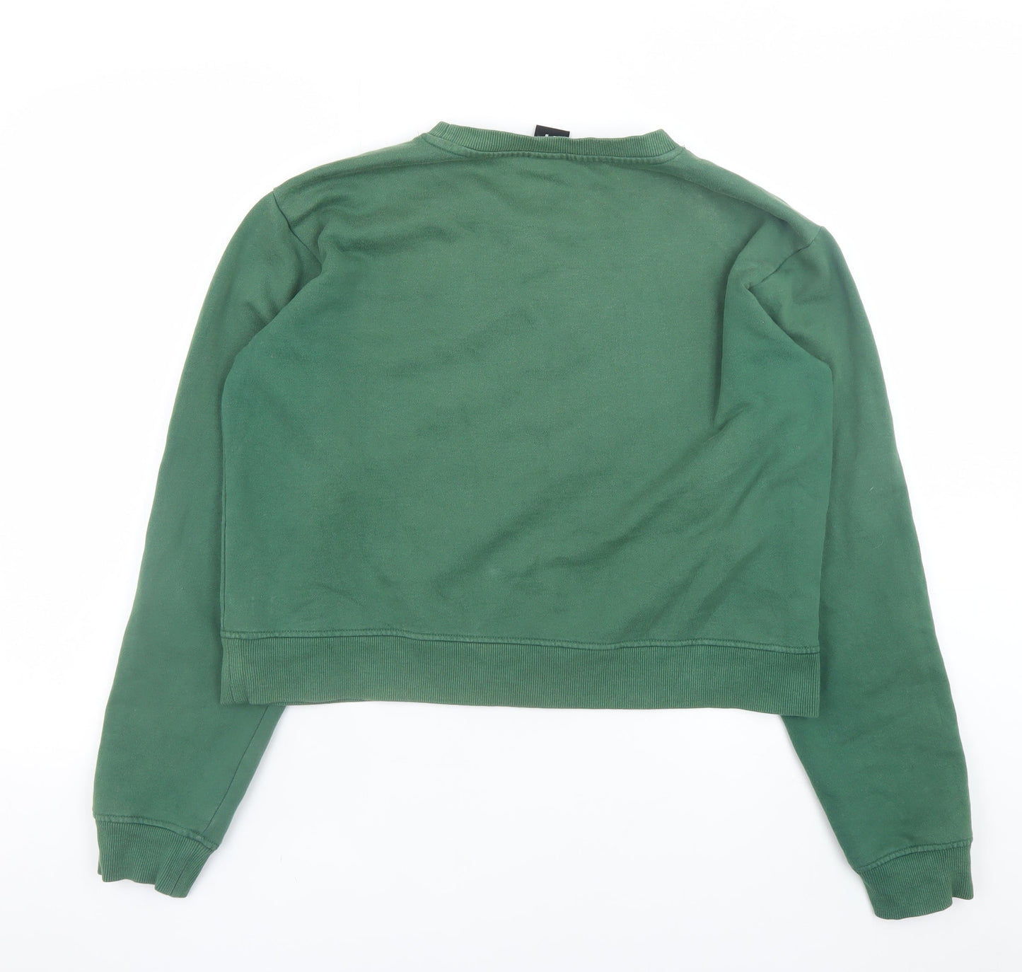 Réalisation Women’s Green Cotton Blend Crew Neck Pullover Sweatshirt S