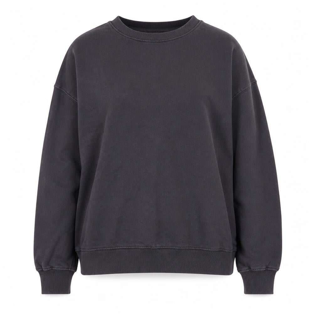 Zara Women Black Small Pullover Sweatshirt Cotton Blend Casual