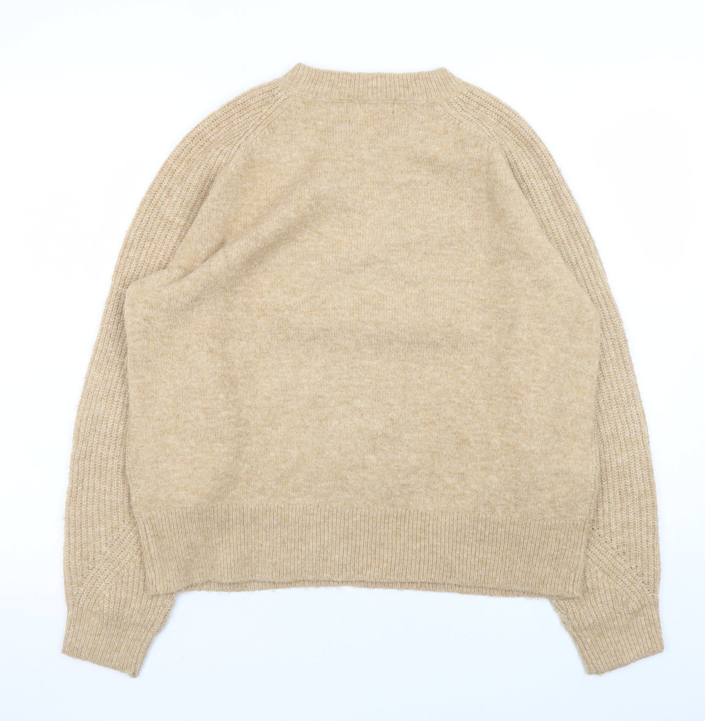 Marks and Spencer Women’s Beige Acrylic Knit Crew Neck Jumper M