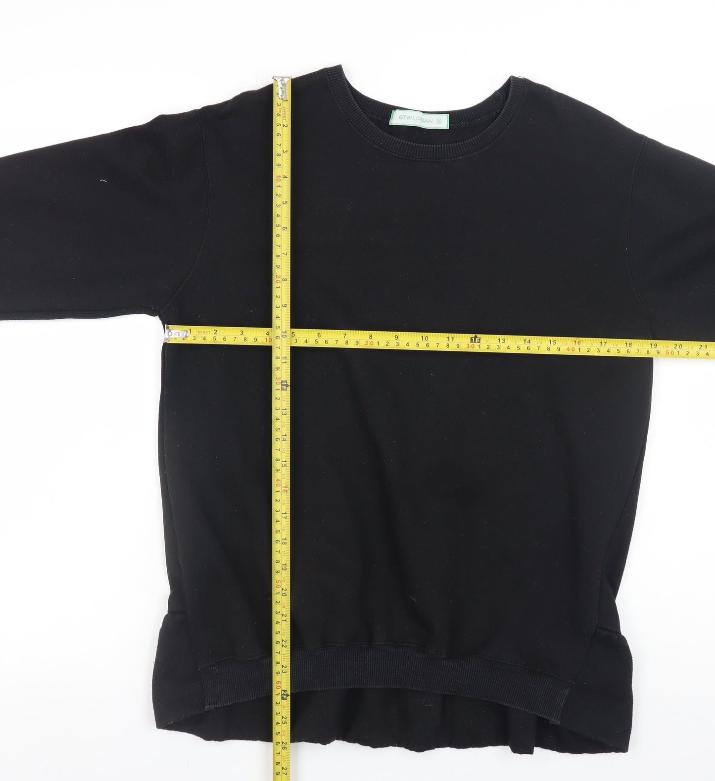 GTW Urban Women's Black Ruffle Hem Pullover Sweatshirt Size M