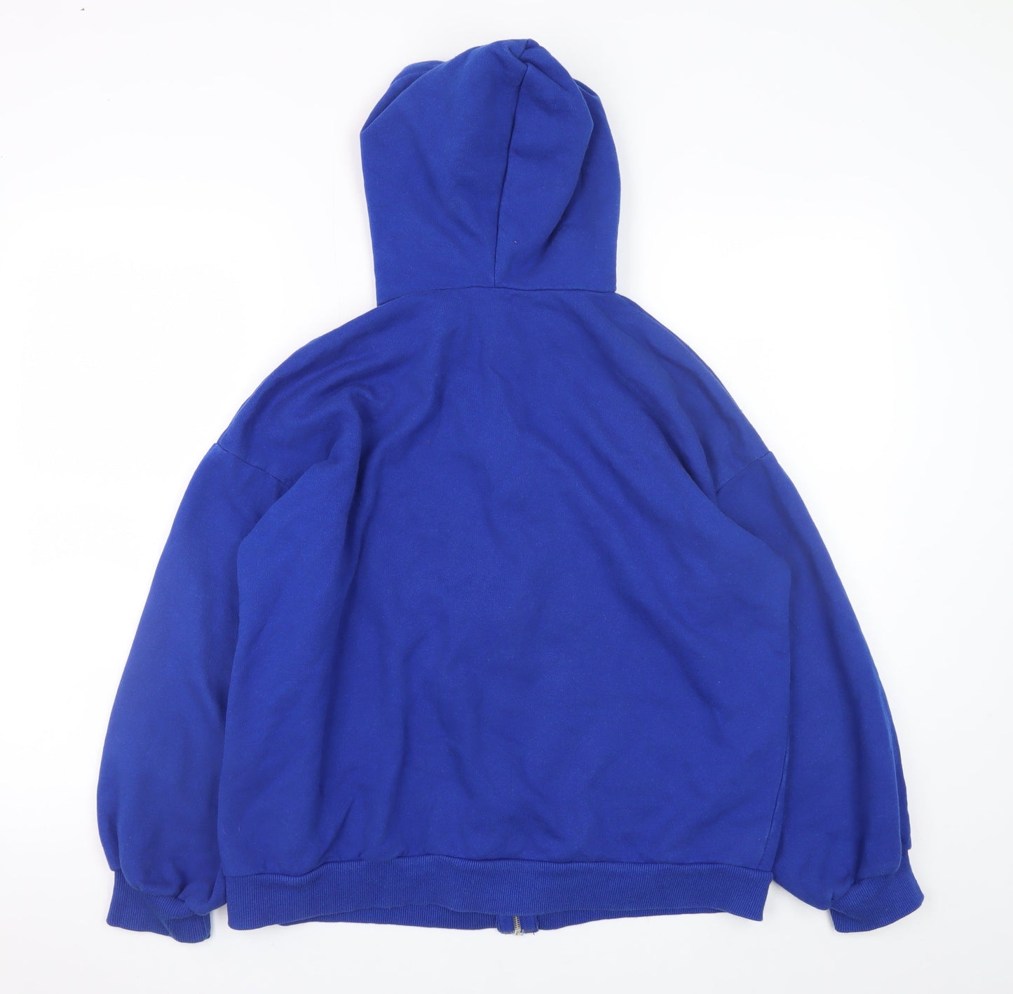 Boohoo Men Blue Full Zip Hoodie XS Regular Fit Fleece Sweatshirt