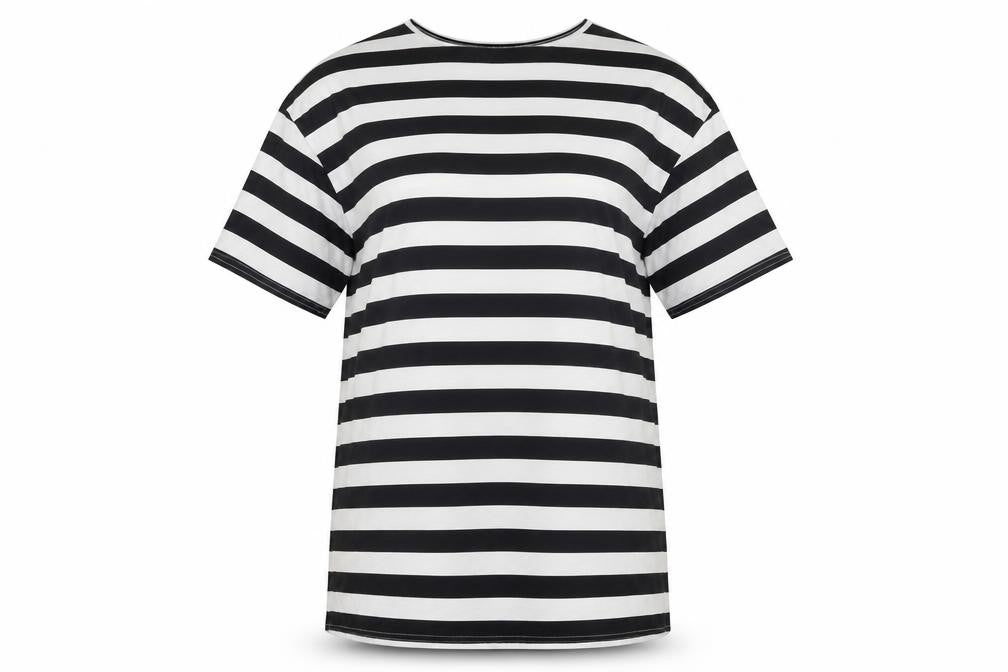 Collective Women’s Black White Striped Plus Size 22 T-Shirt Dress