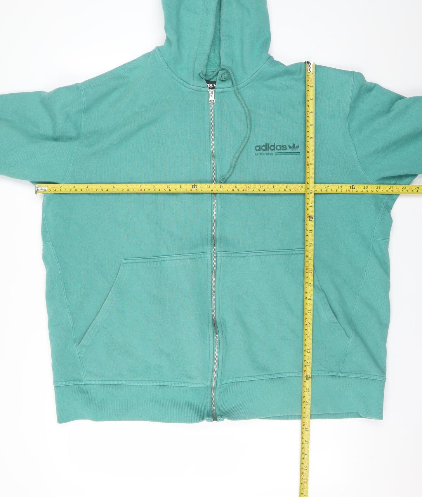 Adidas Men’s Green Full Zip Hoodie 2XL Regular Fit Sportswear