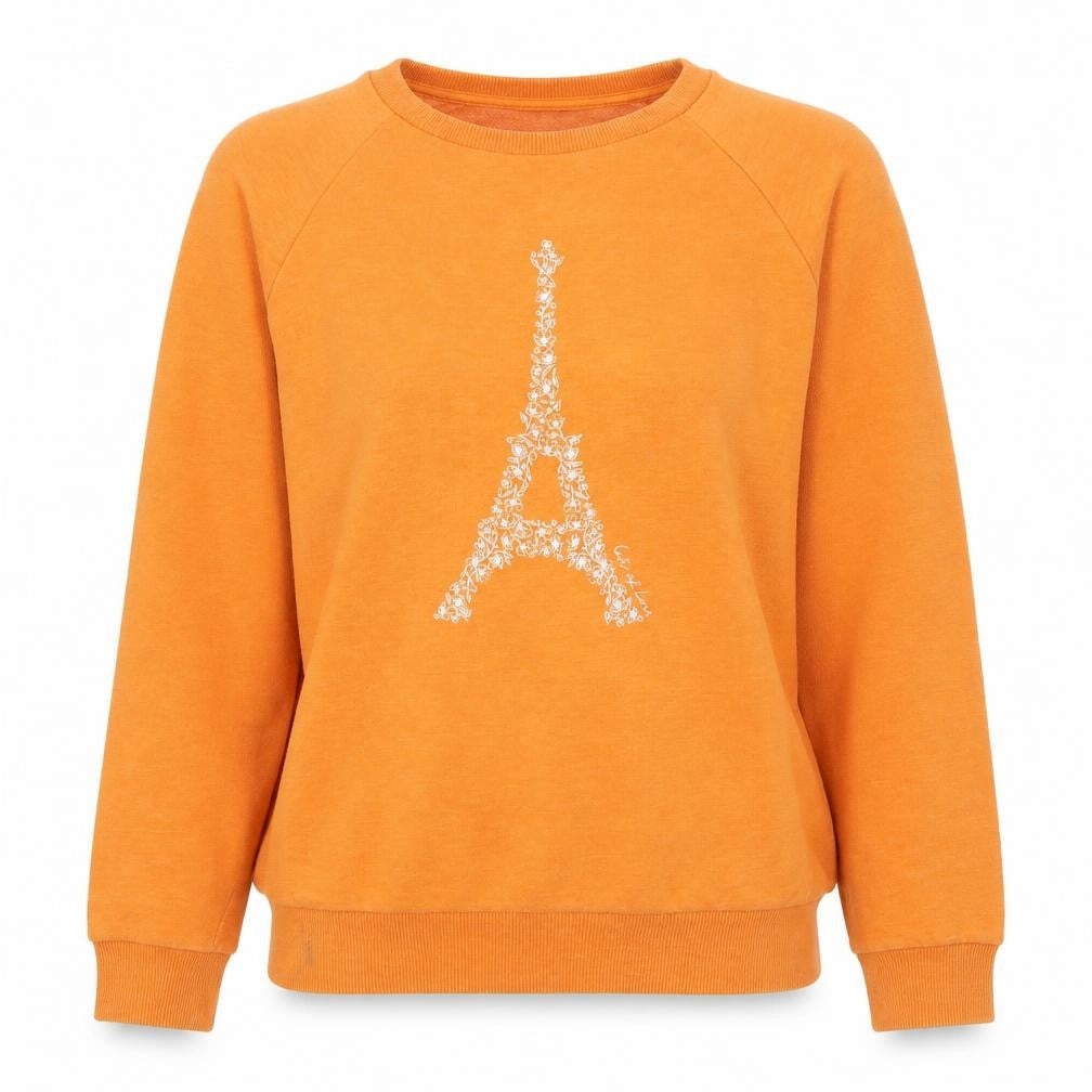 Next Women Orange Paris Eiffel Tower Pullover Sweatshirt L