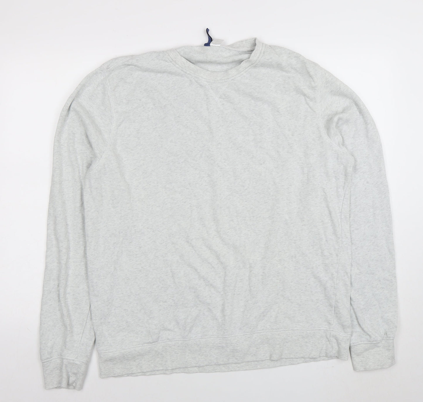 H&M Divided Men's Grey XL Sweatshirt Crew Neck Long Sleeve Cotton Blend