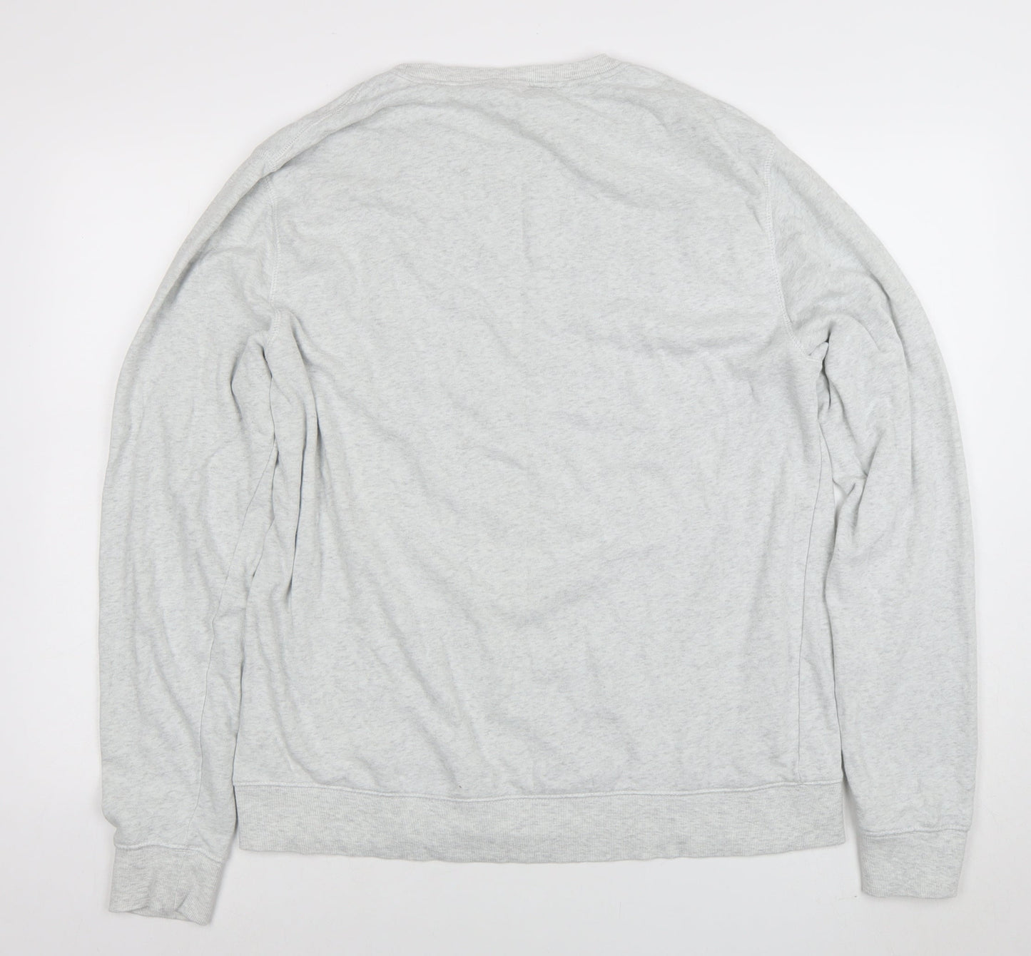 H&M Divided Men's Grey XL Sweatshirt Crew Neck Long Sleeve Cotton Blend