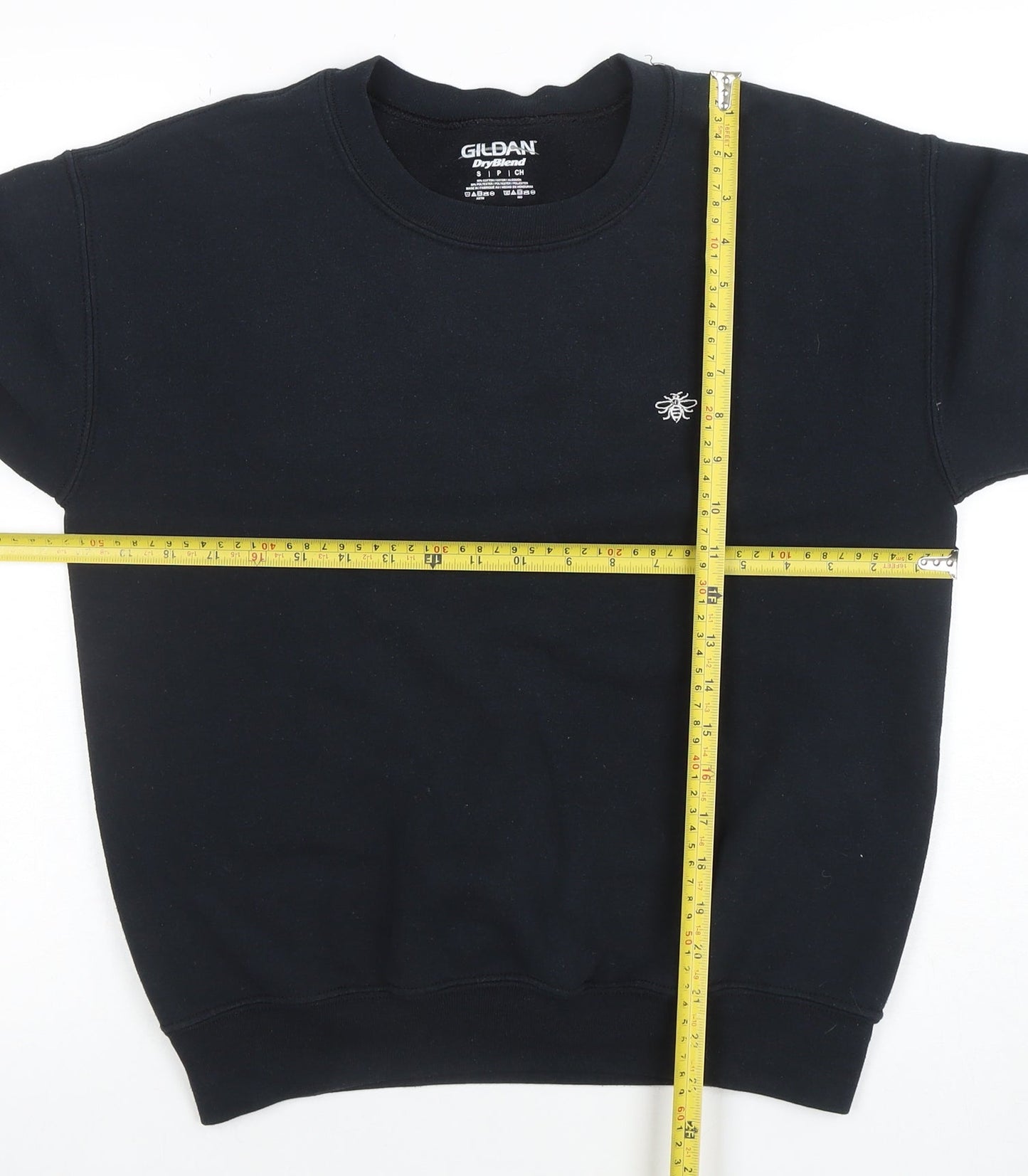 Gildan Women Black Small Crew Neck Pullover Sweatshirt Cotton Blend