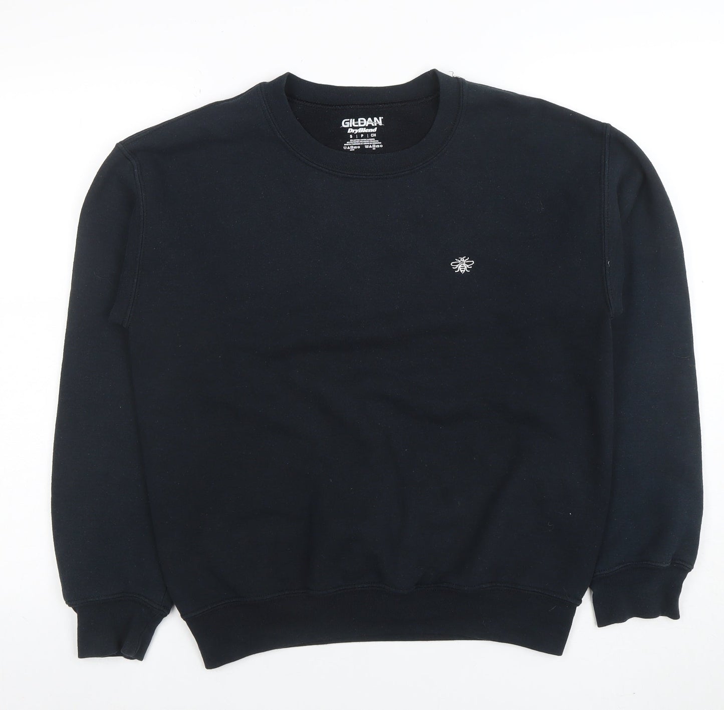 Gildan Women Black Small Crew Neck Pullover Sweatshirt Cotton Blend