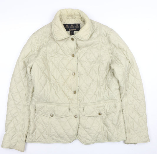 Barbour Women's Beige Quilted Mid-Length Jacket Size 14