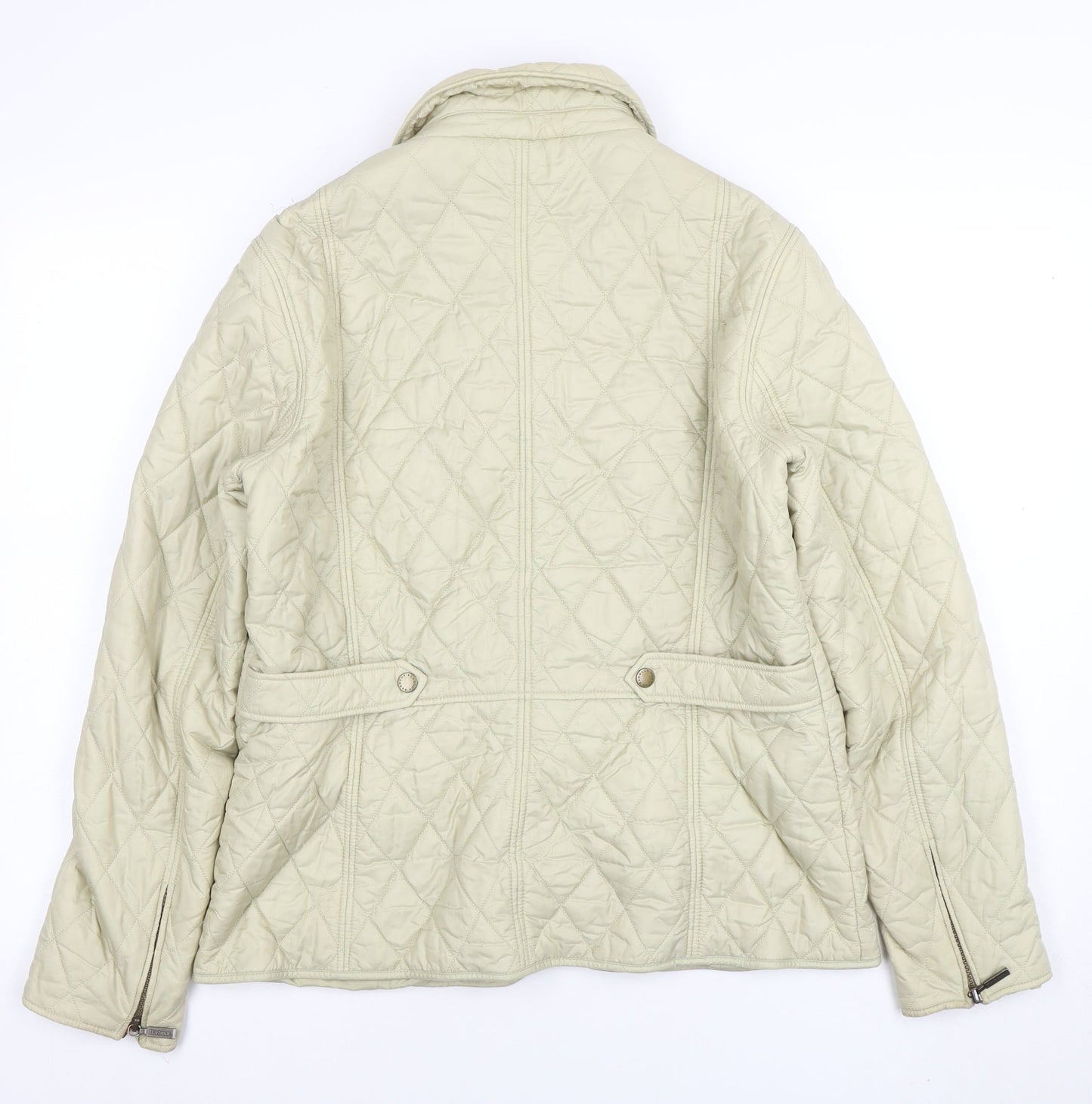 Barbour Women's Beige Quilted Mid-Length Jacket Size 14