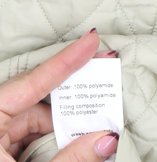 Barbour Women's Beige Quilted Mid-Length Jacket Size 14