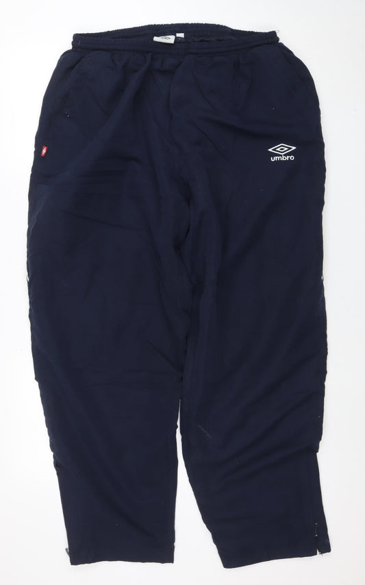 Umbro Men's Blue 2XL Track Pants Nylon Breathable Zip Pocket Trousers