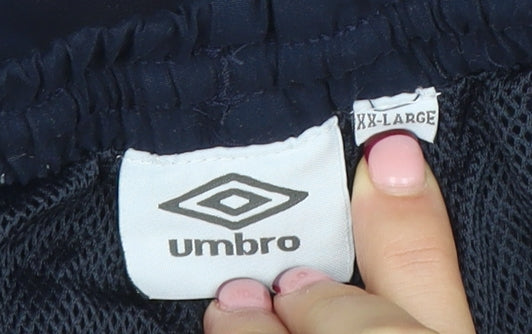 Umbro Men's Blue 2XL Track Pants Nylon Breathable Zip Pocket Trousers