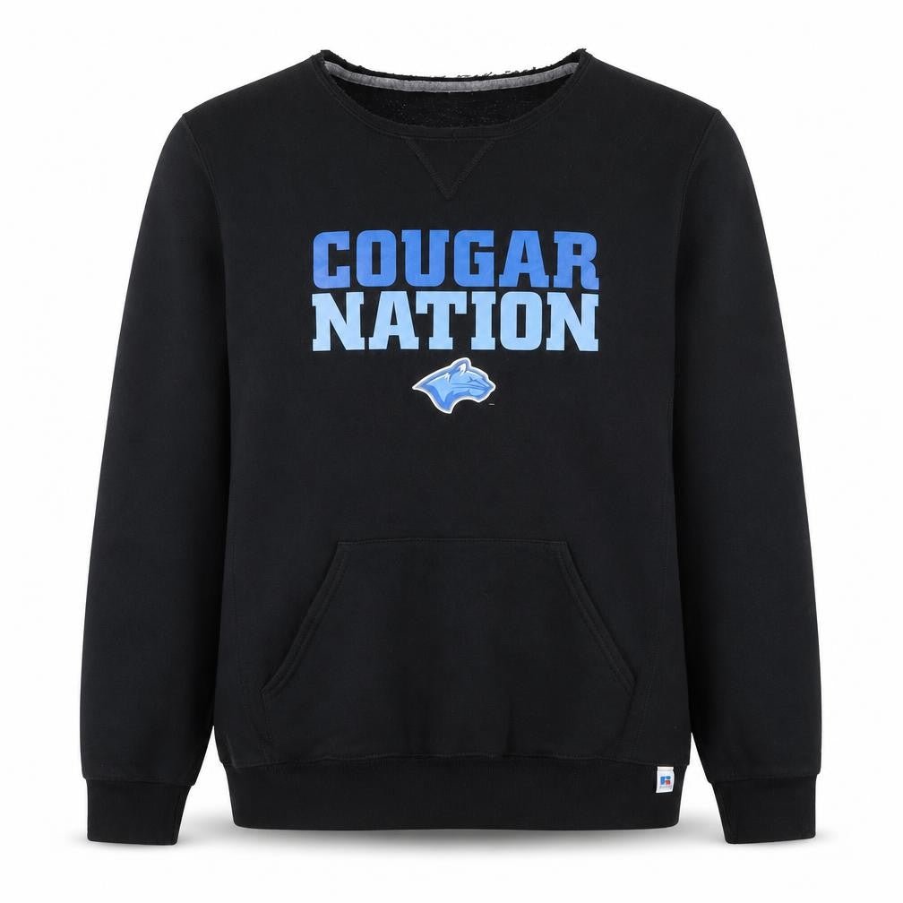 Russell Athletic Men's Black Cougar Nation Pullover Sweatshirt Size M