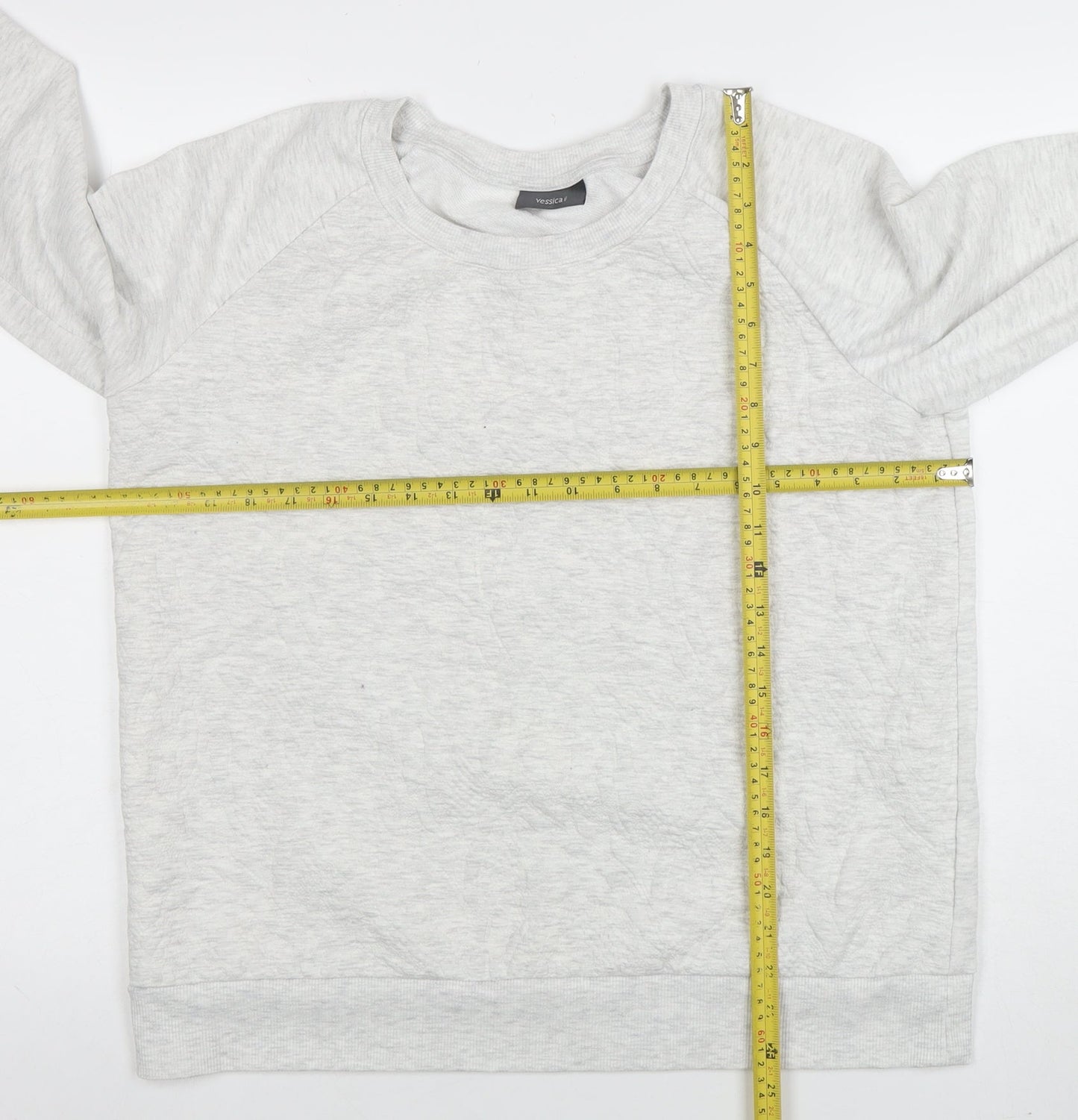 Yessica Women’s Grey Pullover Sweatshirt Size M Cotton Blend
