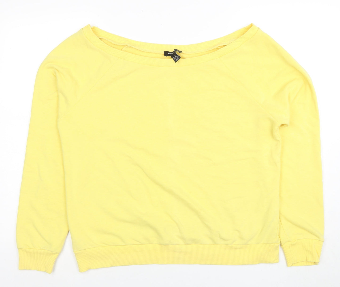 New Look Women Yellow Size 14 Pullover Boat Neck Sweatshirt