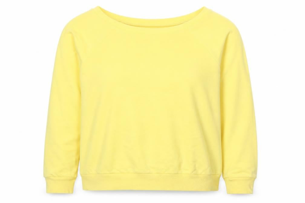 New Look Women Yellow Size 14 Pullover Boat Neck Sweatshirt