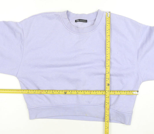 Zara Women Lilac Crew Neck Pullover Sweatshirt Size M