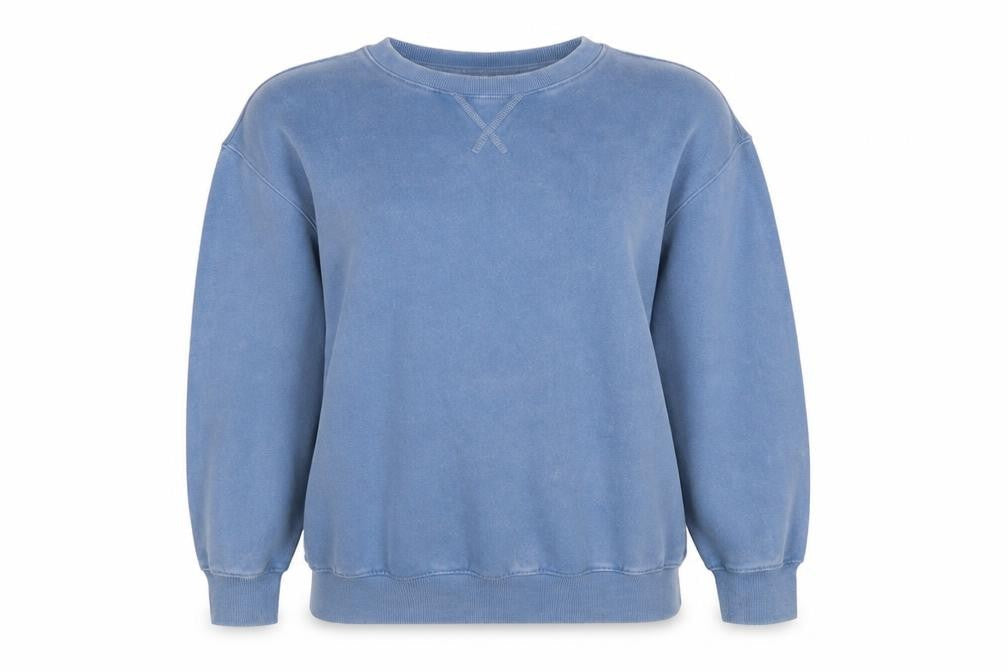 New Look Women Blue Small Cotton Blend Crew Neck Sweatshirt