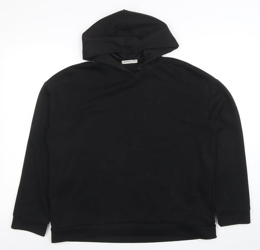 Stradivarius Womens Black Pullover Hoodie Size L Viscose Blend