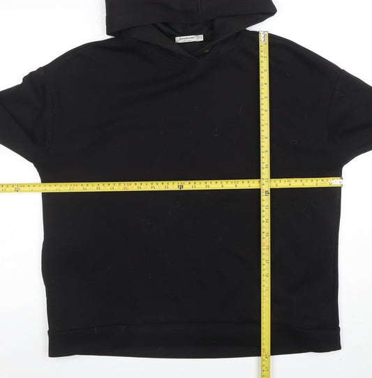 Stradivarius Womens Black Pullover Hoodie Size L Viscose Blend