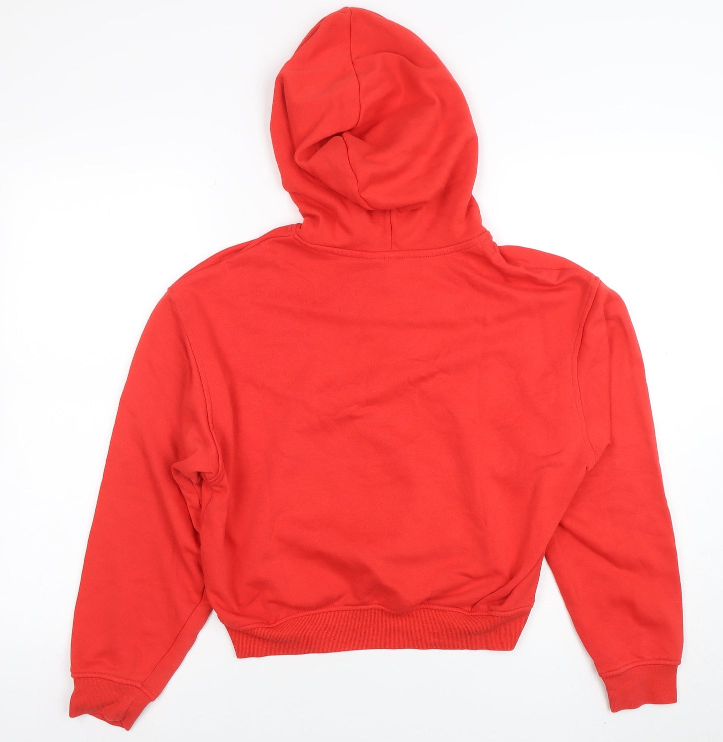 H&M Divided Women's Red Pullover Hoodie Size Small Lucky Me Print