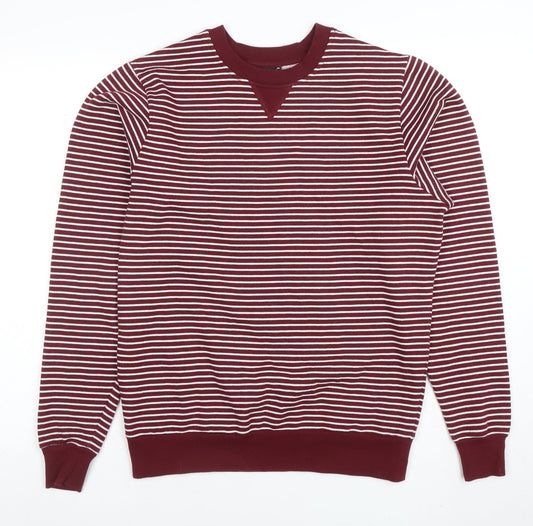 POPO England Women’s Burgundy White Striped Cotton Blend Sweatshirt M