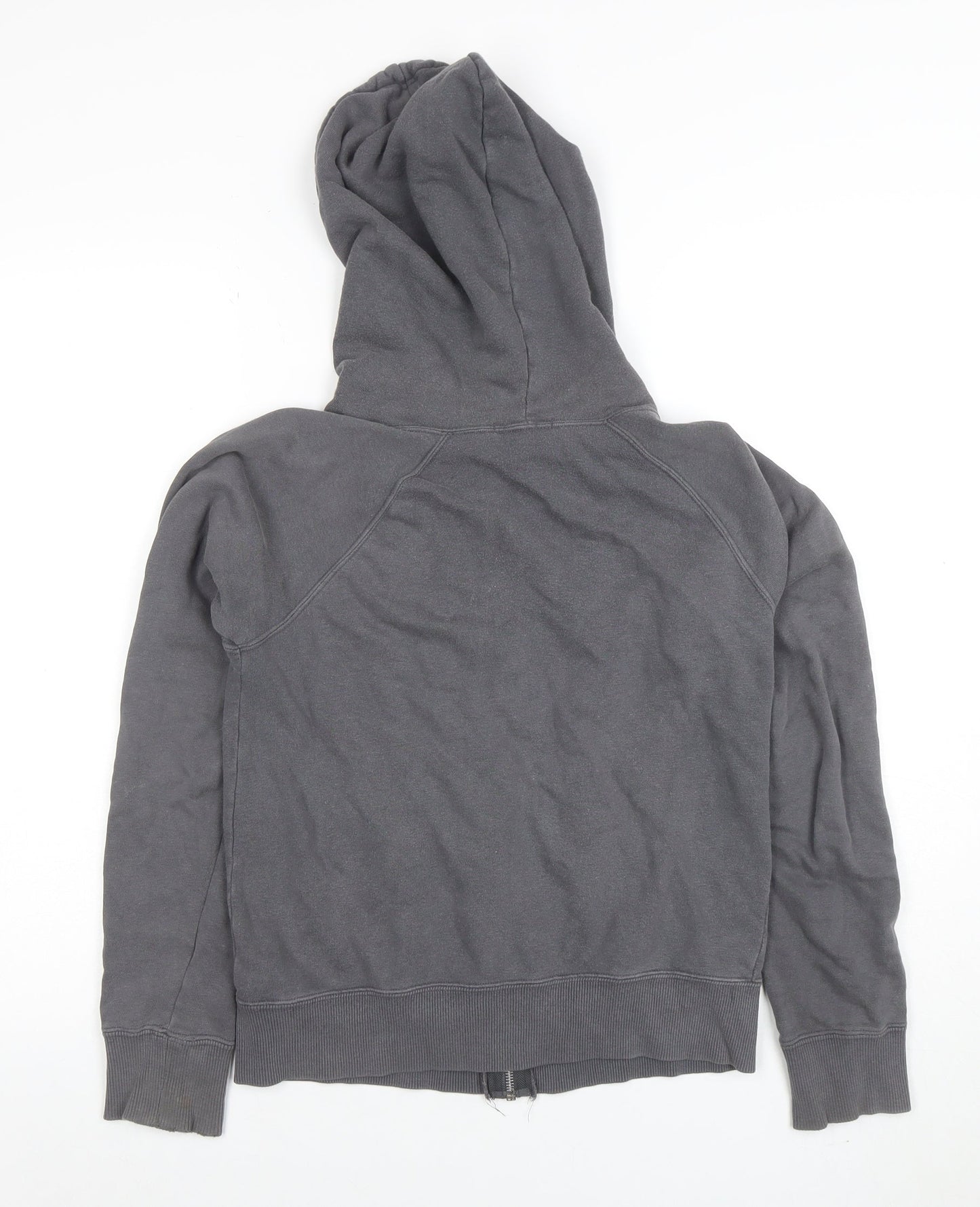 Forever Womens Grey Full Zip Hoodie Size S 100% Cotton Casual
