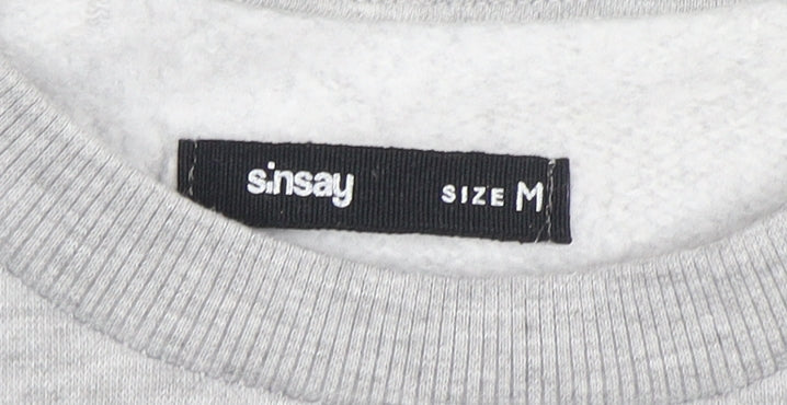 Sinsay Womens Grey Pullover Sweatshirt Size M Cotton Blend