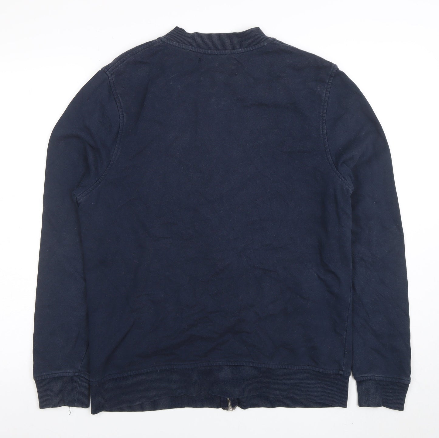 River Island Men's Blue Full Zip Cotton Sweatshirt Size M
