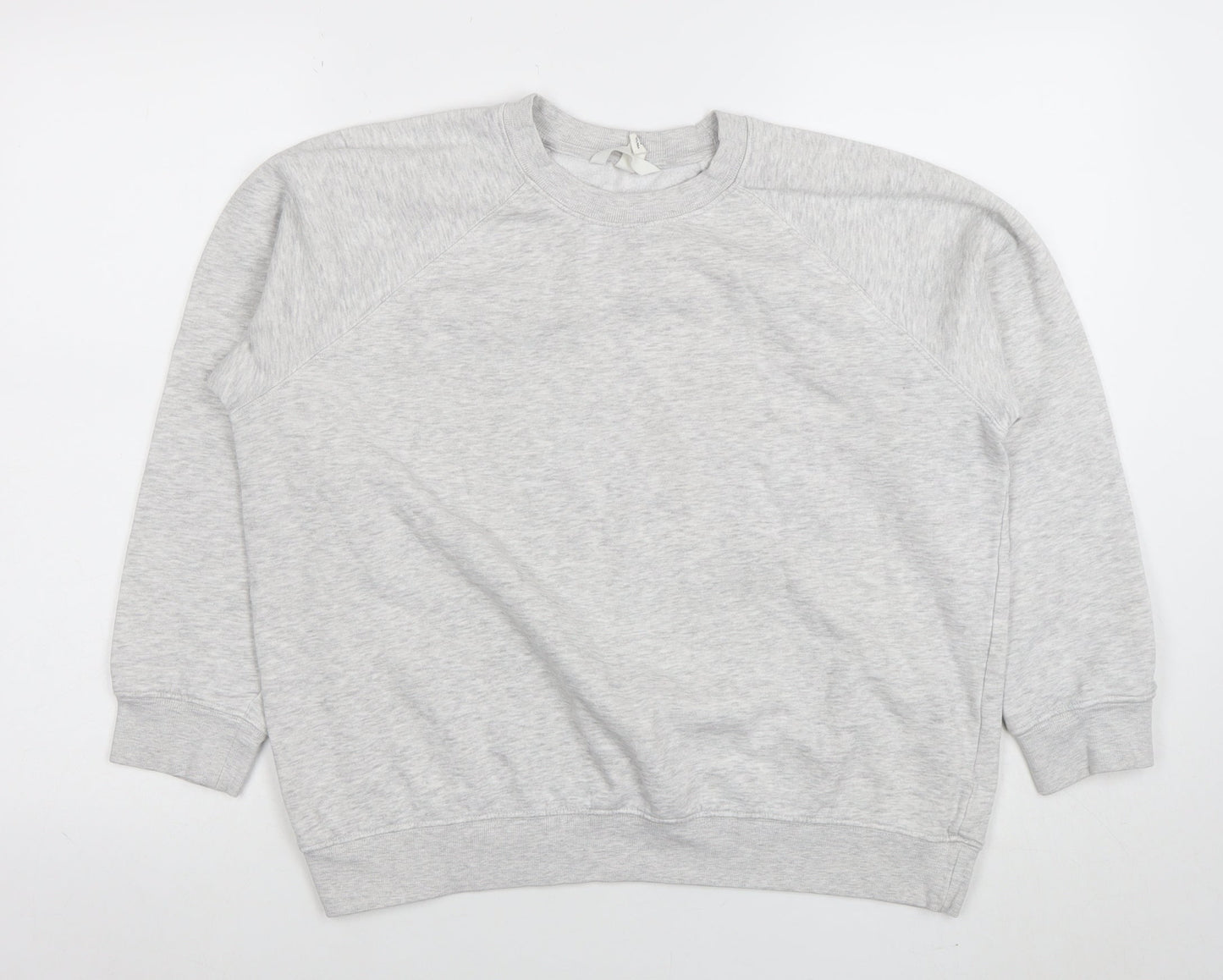 H&M Womens Grey Cotton Blend Crew Neck Long Sleeve Sweatshirt Size S