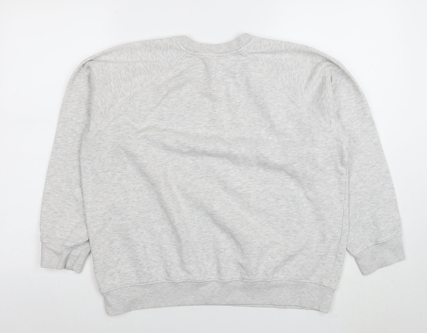 H&M Womens Grey Cotton Blend Crew Neck Long Sleeve Sweatshirt Size S