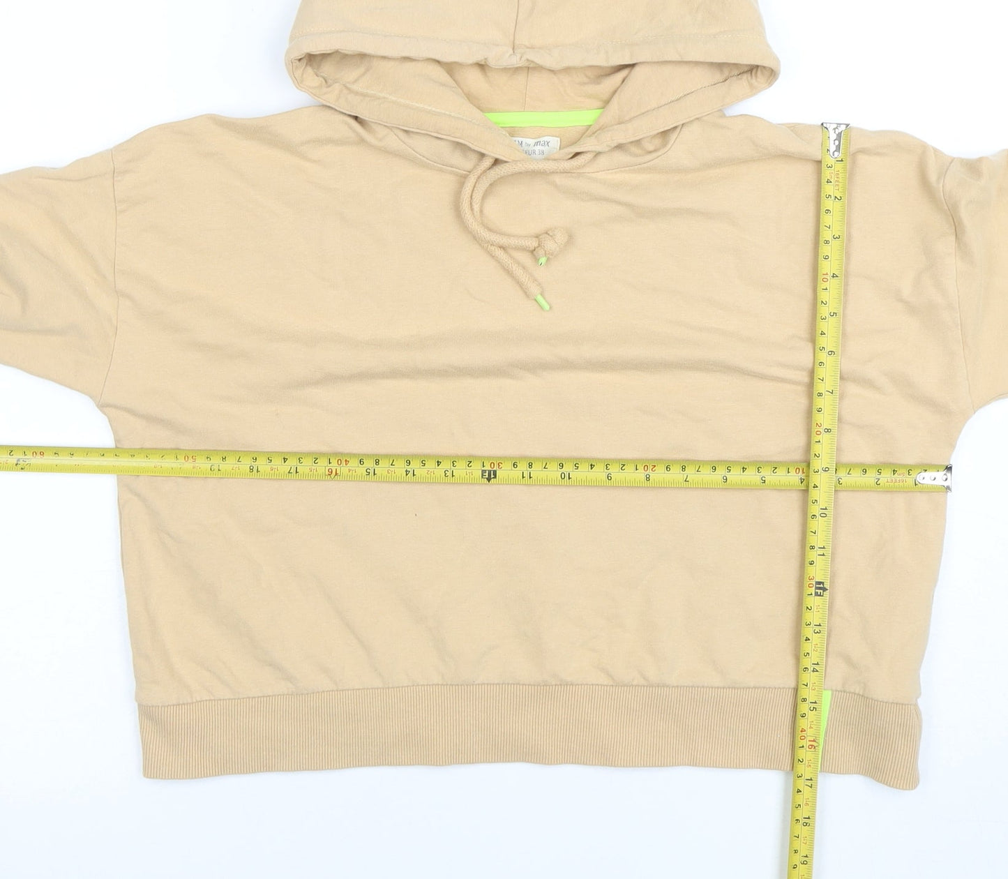Denim by Max Women Beige Hooded Pullover Hoodie UK 12